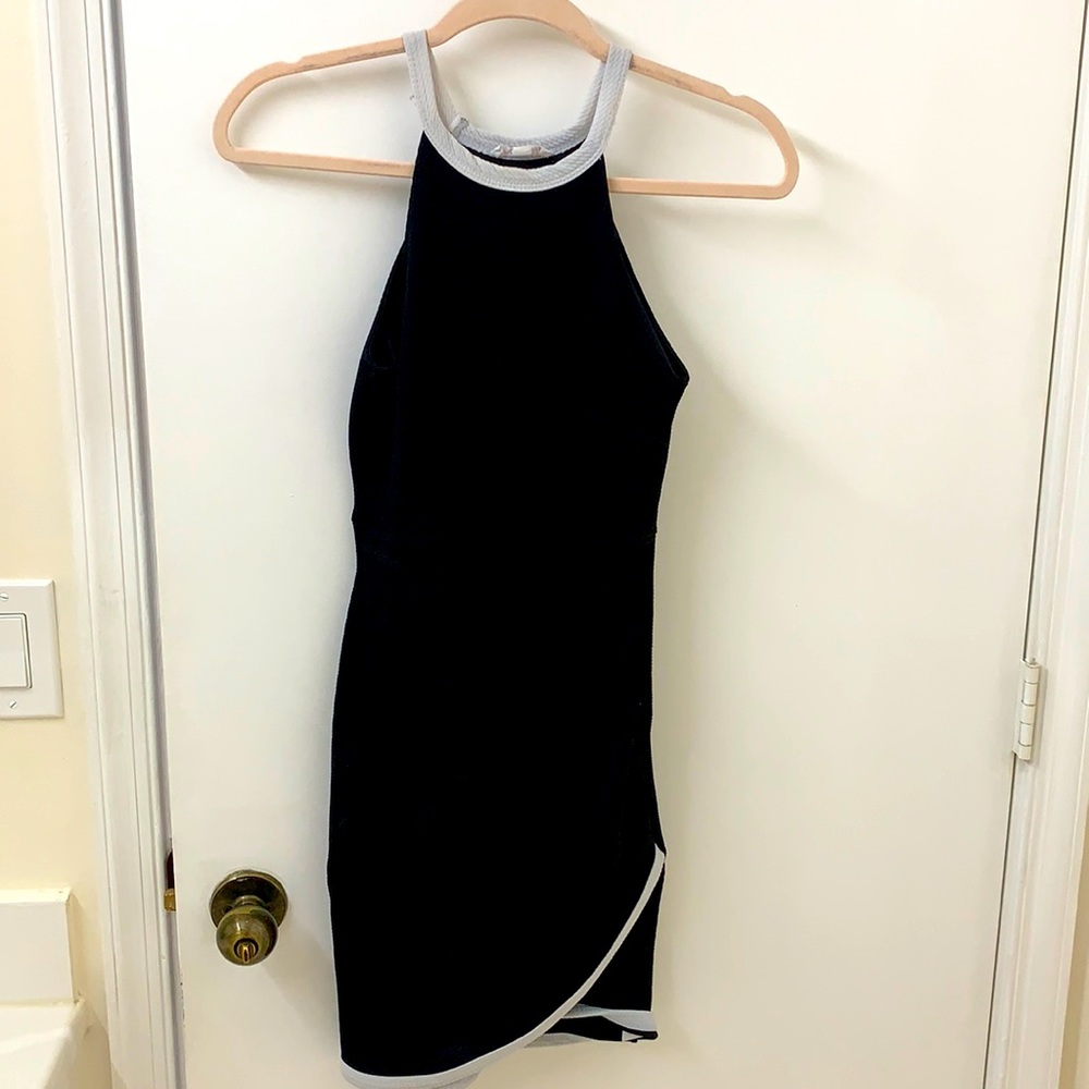 Black and white mini dress